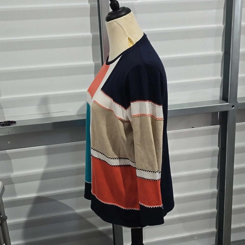 Alfred Dunner‎ Retro Mod Color Black Baggy Sweater